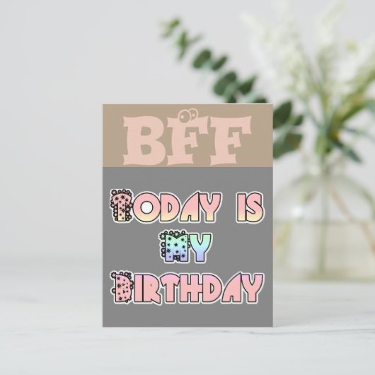 BFF Hakuna Matata is vandaag mijn verjaardagskaart Briefkaart (Staand voorkant)