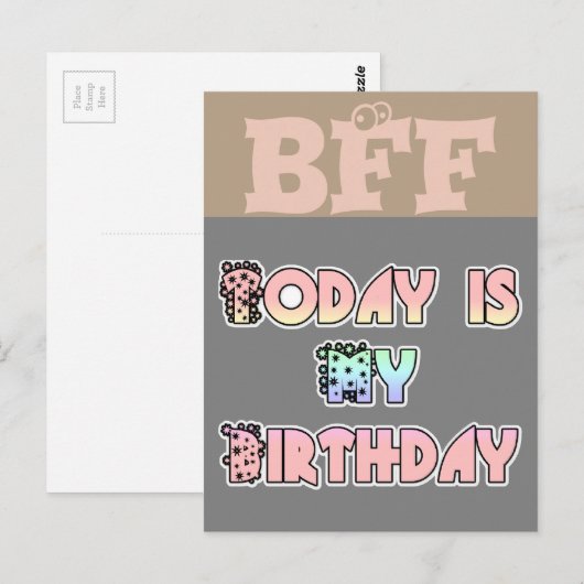 BFF Hakuna Matata is vandaag mijn verjaardagskaart Briefkaart (Voorkant / Achterkant)