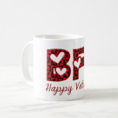BFF Happy Valentijn Cute Cupid Typografie Koffiemok (Voorkant links)