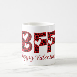 BFF Happy Valentijn Cute Cupid Typografie Koffiemok