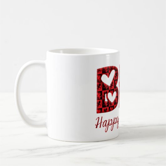BFF Happy Valentijn Cute Cupid Typografie Koffiemok (Links)