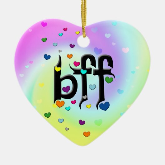bff ~ harten keramisch ornament (Voorkant)