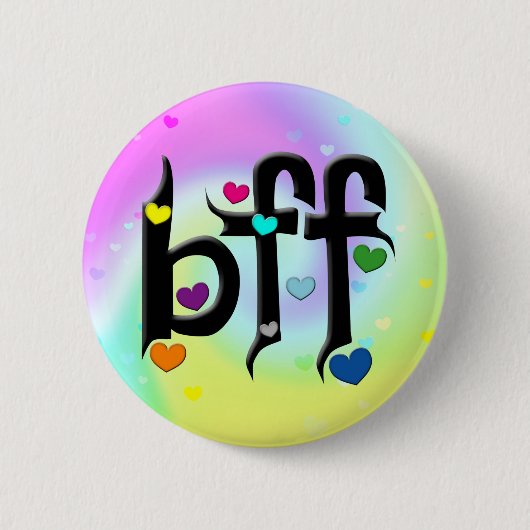 bff ~ harten ronde button 5,7 cm (Voorkant)