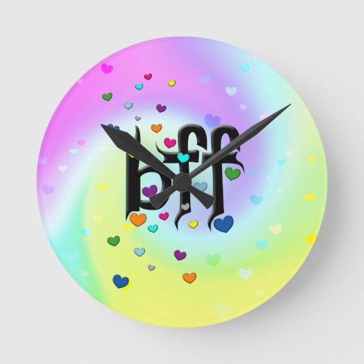 bff ~ harten ronde klok (Voorkant)