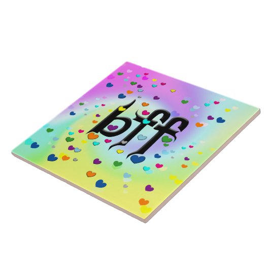 bff ~ harten tegeltje (Zijkant)