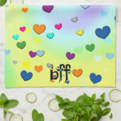 bff ~ harten theedoek (Gevouwen)