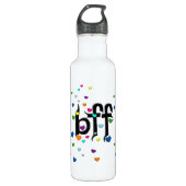 bff ~ harten waterfles  (Voorkant)