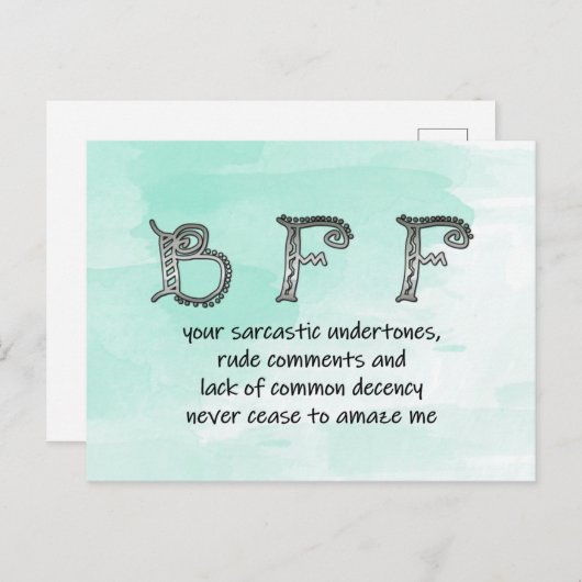 BFF-humor Briefkaart (Voorkant / Achterkant)