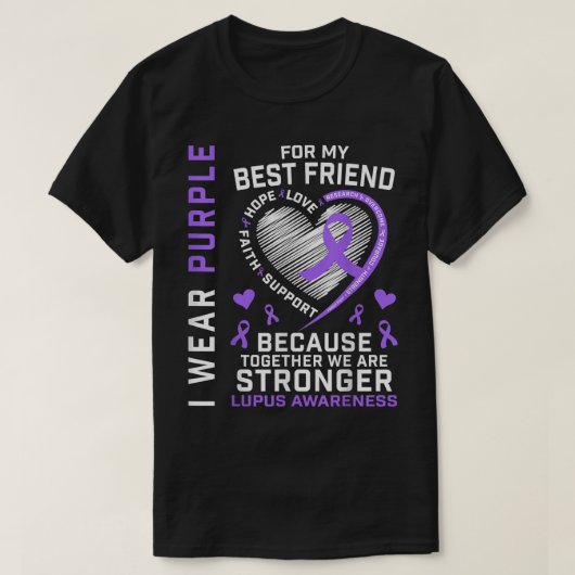 BFF I Draag Paars voor mijn beste vriend Lupus Awa T-shirt (Design voorkant)