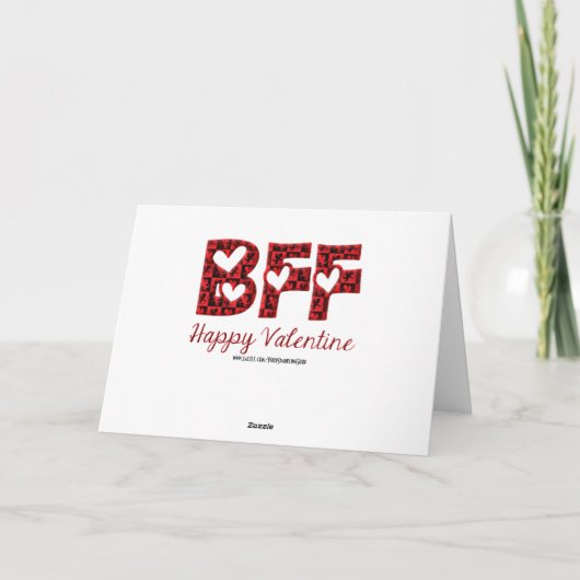 BFF I Love You Cute Cupid Typography Valentijn Feestdagen Kaart (Achterkant)