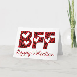 BFF I Love You Cute Cupid Typography Valentijn Feestdagen Kaart