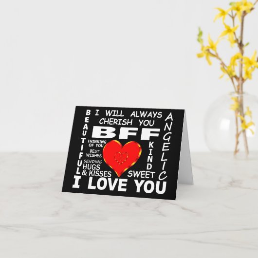 BFF Ik hou van jou Kaart (Gele Bloem)