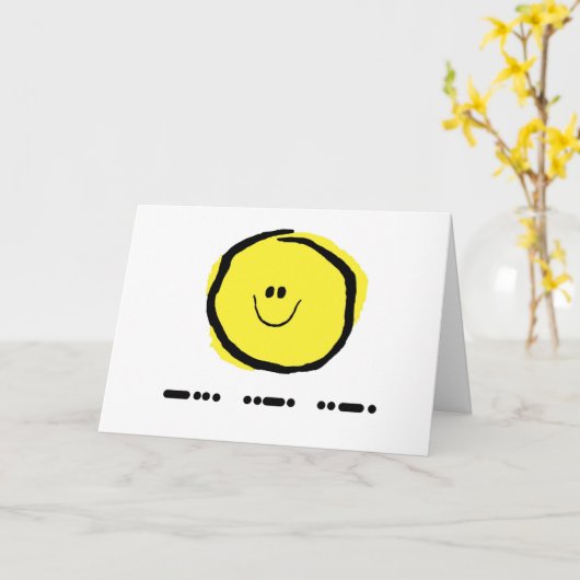 BFF in het Wenskaart van de Morsecode met Kaart (Gele Bloem)