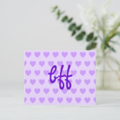 bff in Paars Briefkaart (Staand voorkant)