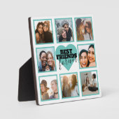 BFF Insta Photo Collage Blauwgroen Heart Fotoplaat (Voorkant)