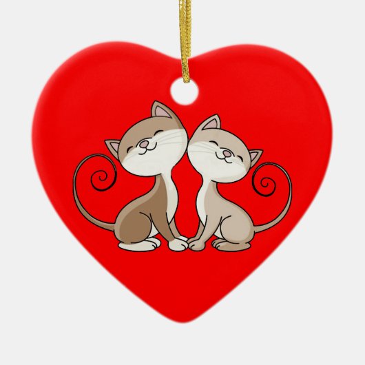 BFF-Katten met Curling-rails Keramisch Ornament (Voorkant)