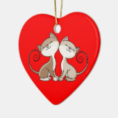 BFF-Katten met Curling-rails Keramisch Ornament (Links)