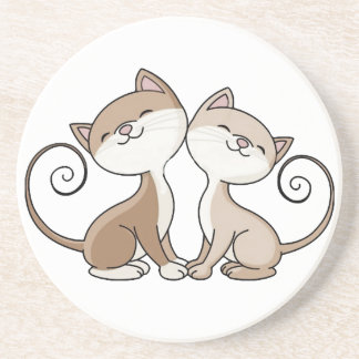 BFF-Katten met Curling-rails Zandsteen Onderzetter