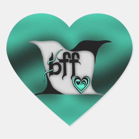 bff ~ lovevogels hart sticker (Voorkant)