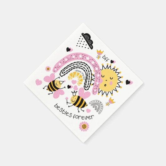 BFF-meisjes - Koningin Bijen Voor Altijd Schattig Servet (Hoek)