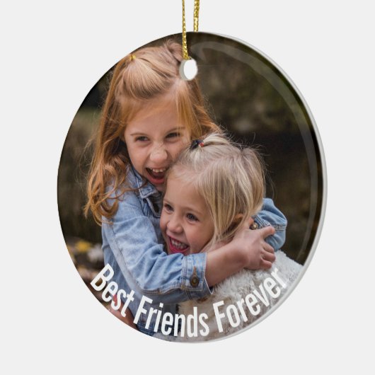 BFF met uw foto Keramisch Ornament (Links)