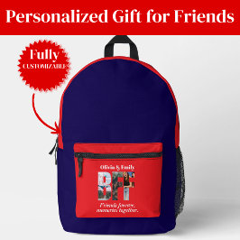 BFF Photo Collage Backpack – Gift for Friend Bedrukte Rugzak