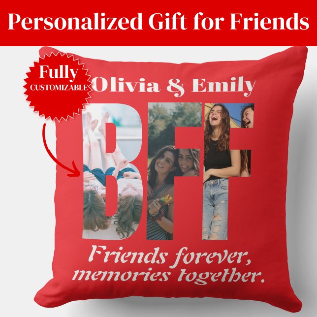 BFF Photo Collage Throw Pillow – Gift for Friend Kussen (BFF Photo Collage Throw Pillow – Gift for Friend)