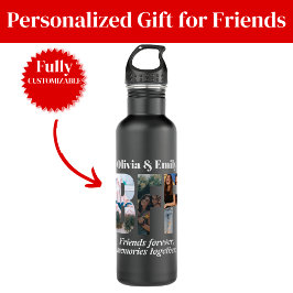 BFF Photo Collage Water Bottle – Gift for Friend Waterfles