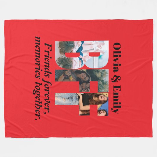 BFF Photo Fleece Blanket – Personalized Gift (Voorkant (Horizontaal))