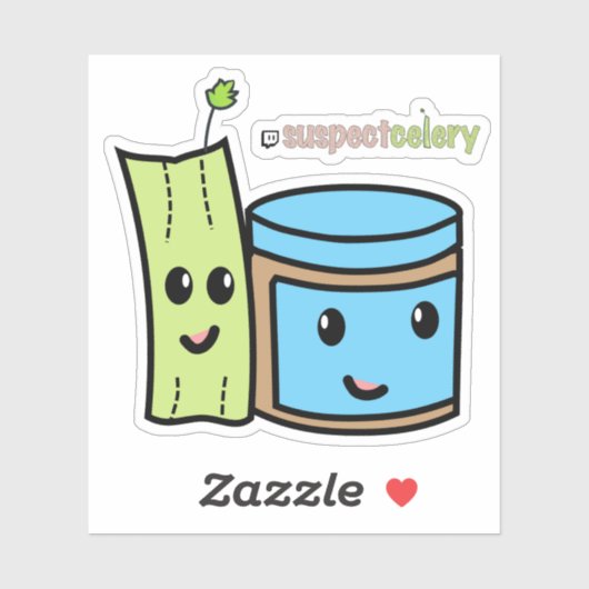 BFF pindakaas + selderie SuspectCelery™ Sticker (Vel)