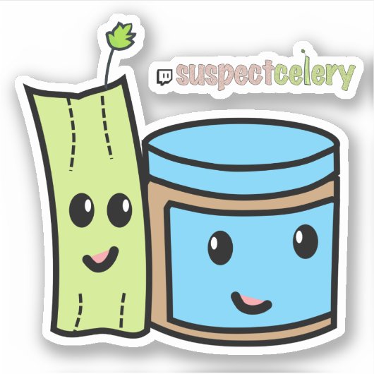 BFF pindakaas + selderie SuspectCelery™ Sticker (Voorkant)