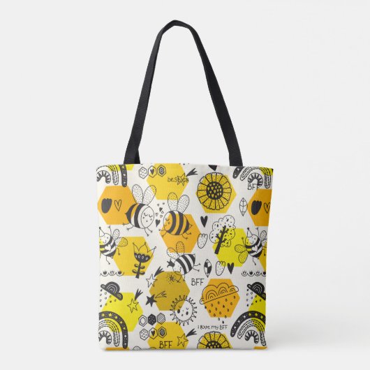 BFF Queen Bee Gifts for Besties Save the Bees Tote Bag (Achterkant)