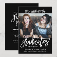 BFF Siblings Friends Graduation Party Invitation