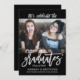 BFF Siblings Friends Graduation Party Invitation Kaart