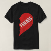 BFF T - shirts vrienden half hart beste vrienden (Design voorkant)
