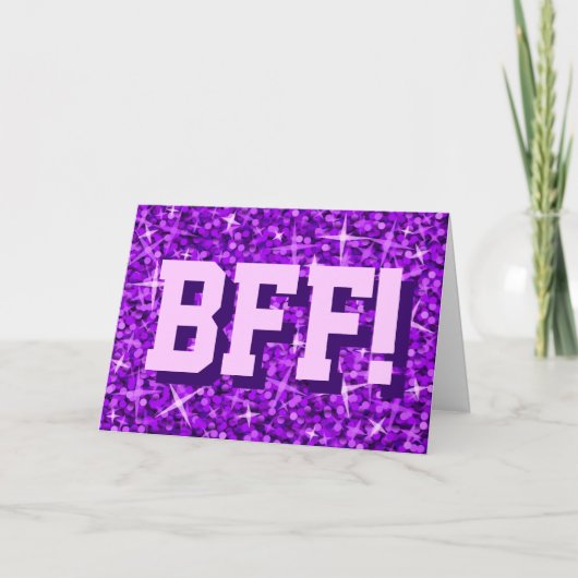 BFF van de Paars van Glitz!" Van de "gelukkige Kaart (Voorkant)