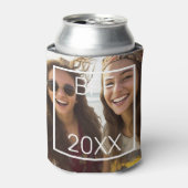 BFF - voeg vierkante foto en datum met witte grens Blikjeskoeler (Blikje Voorkant)