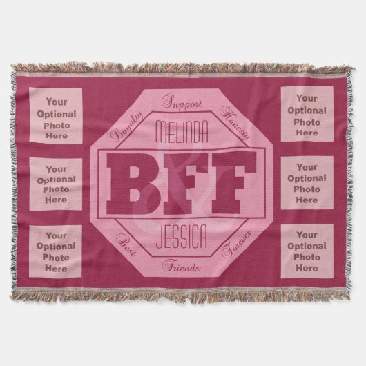 BFF-vriendschap - aangepaste namen en instagram-fo Deken (Voorkant)