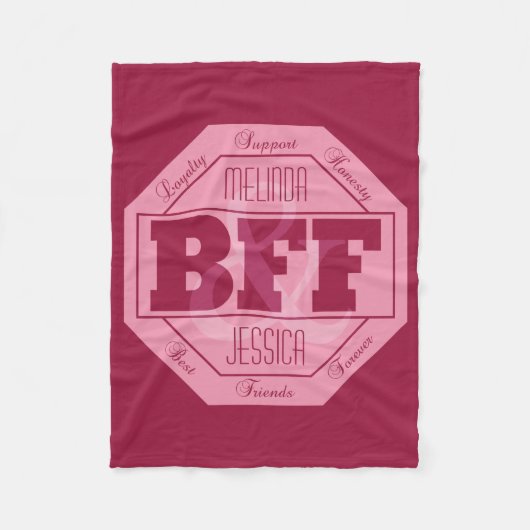 BFF-vriendschap - aangepaste namen - fleece deken (Voorkant)
