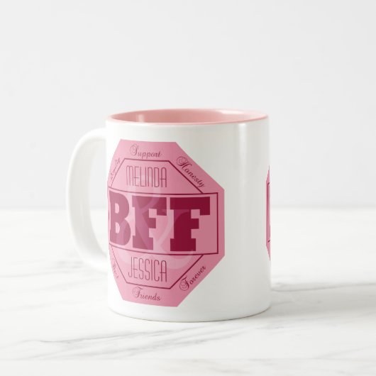 BFF-vriendschap - aangepaste namen - mokken (Voorkant links)