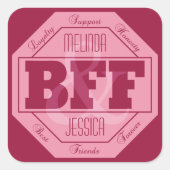 BFF Vriendschap - aangepaste namen - stickers (Voorkant)