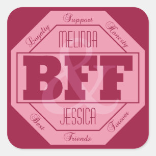 BFF Vriendschap - aangepaste namen - stickers