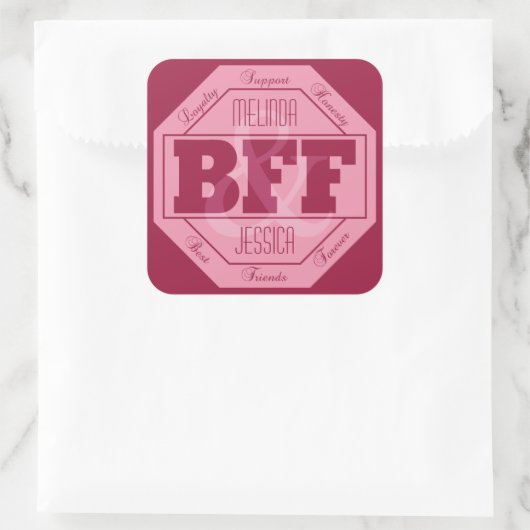 BFF Vriendschap - aangepaste namen - stickers (Tas)