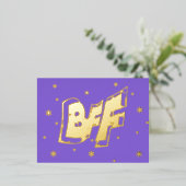 BFF-vriendschap Stars Gold Foil Briefkaart (Staand Voorkant)