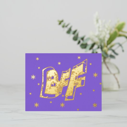 BFF-vriendschap Stars Gold Foil Briefkaart (Staand Voorkant)