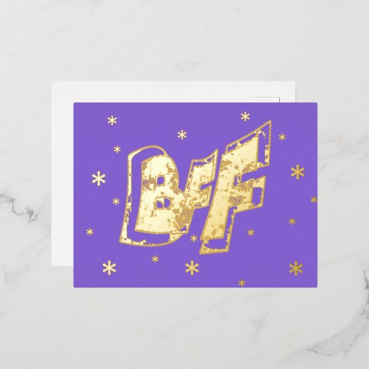 BFF-vriendschap Stars Gold Foil Briefkaart (Voorkant / Achterkant)
