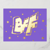 BFF-vriendschap Stars Gold Foil Briefkaart (Voorkant)