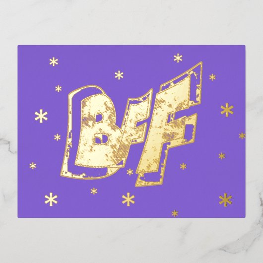 BFF-vriendschap Stars Gold Foil Briefkaart (Voorkant)