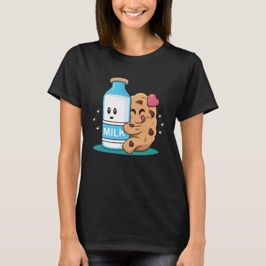 BFFL Best Friend 4 Life Biscuit Hugging Milk Love  T-shirt (Voorkant)