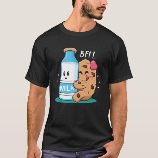 BFFL beste vriend 4 leven koekje knuffelen melk li T-shirt (Voorkant)